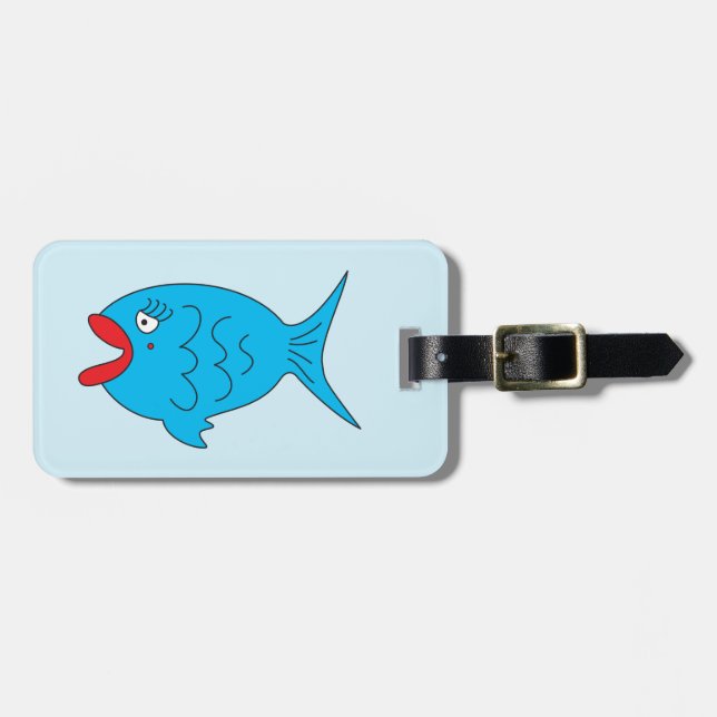 Blue Fish Luggage Tag Gepäckanhänger (Vorderseite horizontal)