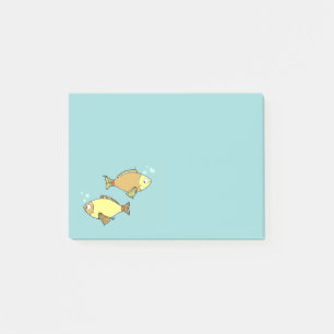 Blue Fish Motif Post-It Notes Post-it Klebezettel