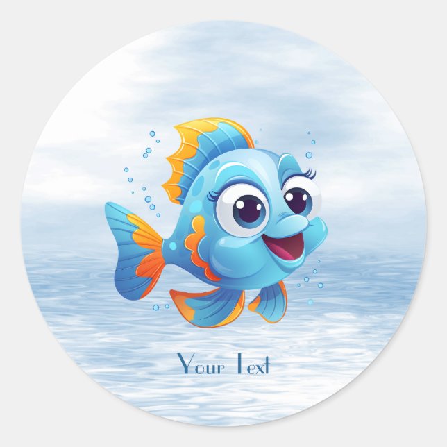 Blue Fish Sticker (Vorderseite)