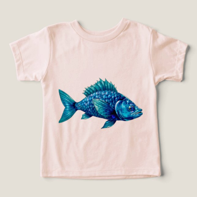 Blue Fish with Spiky Fins and Scales (Design Vorderseite)