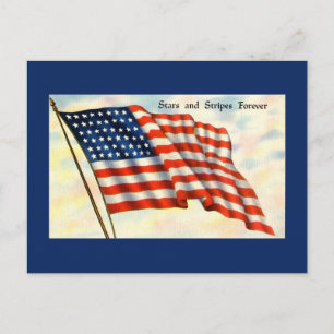 Blue Flag Independence Day Postcard Postkarte