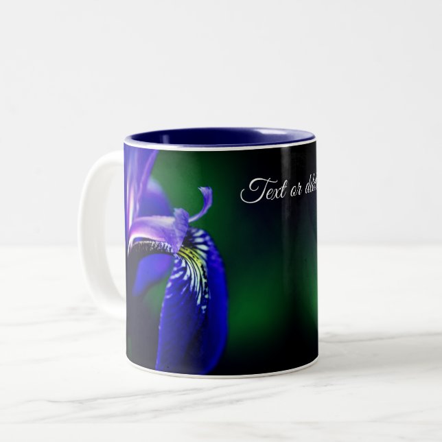Blue Flag Iris Blume Personalisiert Zweifarbige Tasse (Vorderseite Links)