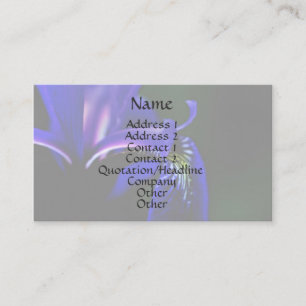 Blue Flag Iris floral Business Card Visitenkarte