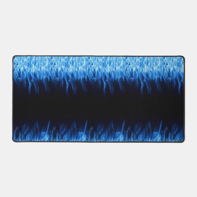 Blue Flame Desk Mat - Cooles Branddesign für Gamin Schreibtischunterlage (Vorderseite)