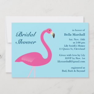 Blue Flamingo Beach Bridal Dusche Einladung