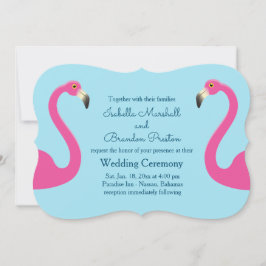 Blue Flamingo Beach Einladung zur Hochzeit