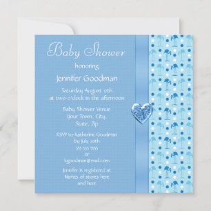 Blue Flamingo Boy Baby Dusche Einladung