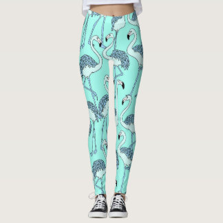 Blue Flamingos Leggings