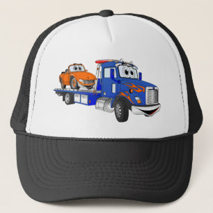 Blue Flatbed Tow Truck Truckerkappe