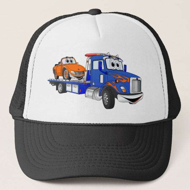 Blue Flatbed Tow Truck Truckerkappe (Vorderseite)