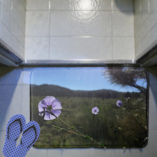 Blue Flax Blume Fotografie Badematte