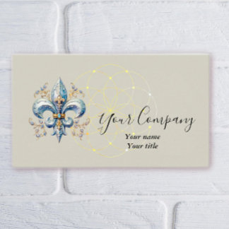 Blue Fleur-de-Lis Business Card Visitenkarte