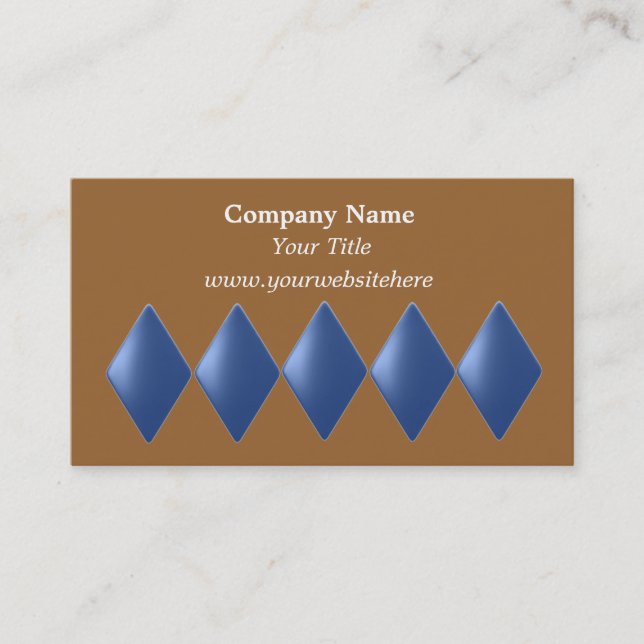 Blue Floating Diamonds Business Card Visitenkarte (Vorderseite)