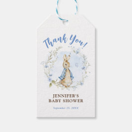 Blue Flopsy Bunny Baby Showschild Tag für Jungen Geschenkanhänger