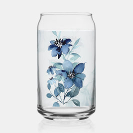 Blue Floral 2 Can Glass Trinkbehälter Set Dosenglas