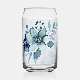 Blue Floral 4 Can Glass Trinkbehälter Set Dosenglas