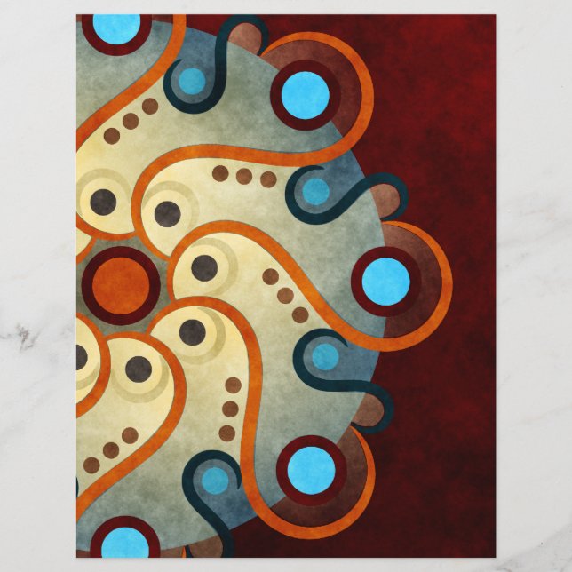 Blue Floral Abstrakt Vector Art Flyer (Vorne)