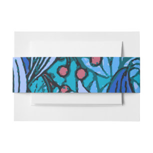 Blue Floral Antique Boho Moderne Einladungsbanderole