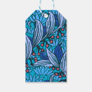 Blue Floral Antique Boho Moderne Geschenkanhänger