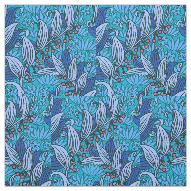 Blue Floral Antique Boho Moderne Stoff (Muster)