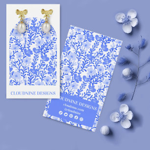 Blue Floral Arch Earring Juwelier Display Card