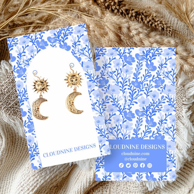 Blue Floral Arch Earring Juwelier Display Card (Blue Floral Arch Earring Jewelry Display Card
)