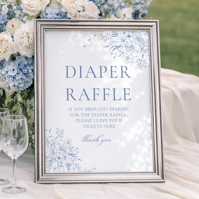 Blue Floral Baby Dusche Windelwanne Poster (Von Creator hochgeladen)