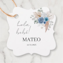 Blue Floral Baby Shower Boy Spanisch