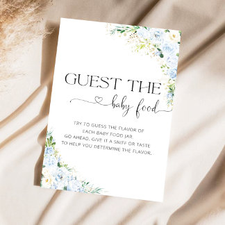 Blue Floral Baby Shower Guess the Baby Food Game