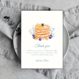 Blue Floral Blueberry Pancake Brunch Babydusche Dankeskarte