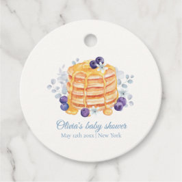 Blue Floral Blueberry Pancake Brunch Babydusche Geschenkanhänger