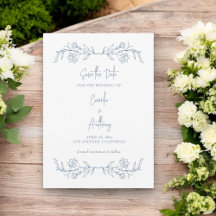 Blue Floral Boho Top Border Wedding