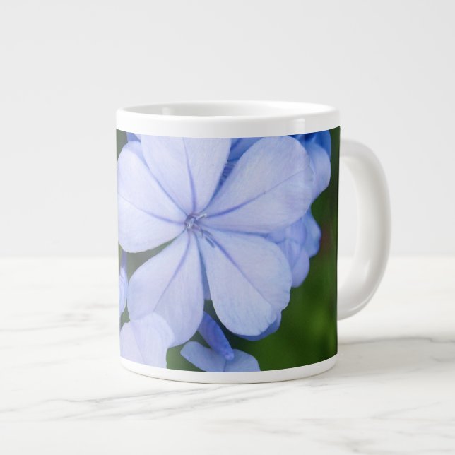 Blue Floral Bokeh Jumbo-Tasse (Vorderseite Rechts)