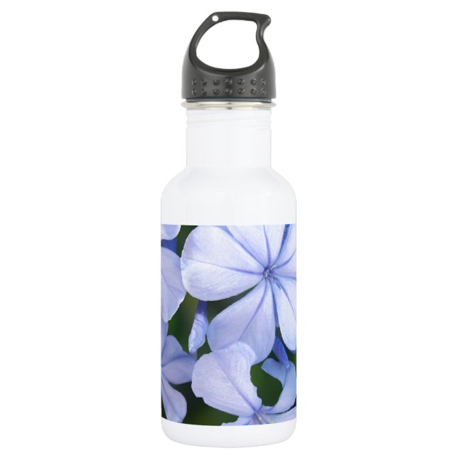 Blue Floral Bokeh Trinkflasche (Vorderseite)