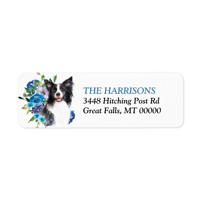 Blue Floral Bouquet Border Collie (Vorne)