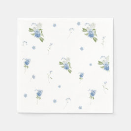 Blue Floral Boy Baby in Bloom Baby Shower Serviette