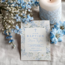 Blue Floral Boy Baptism