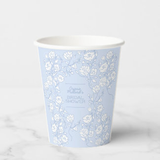 Blue Floral Brautparty Paper Cups Pappbecher