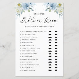 Blue Floral Bridge oder Groom sagte er sagte, sie