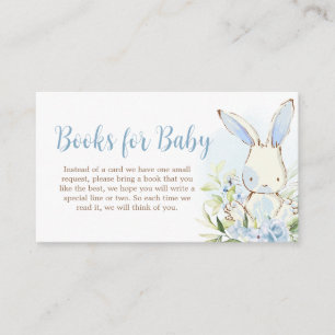 Blue Floral Bunny Rabbit Baby Shooting Book for Ba Begleitkarte