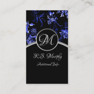 Blue Floral Business Card 3 Visitenkarte