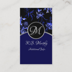 Blue Floral Business Card 4 Visitenkarte