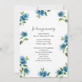 Blue Floral Celebration of Life Invitations Einladung