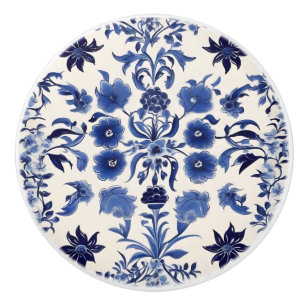 Blue Floral Custom Keramik Knoblauch Keramikknauf