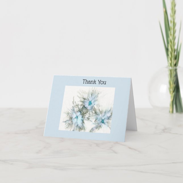 Blue Floral Danke Card (Vorderseite)
