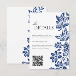 Blue floral delftware the details floral wedding begleitkarte