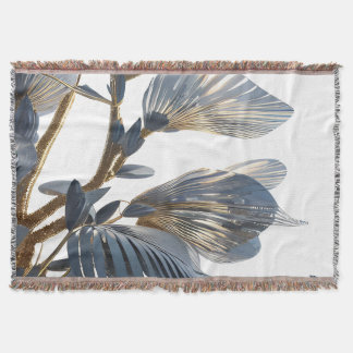 Blue Floral Design Plant Decke