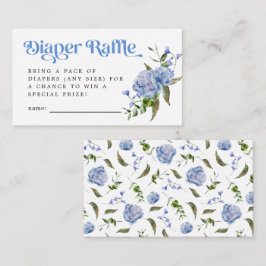 Blue Floral Diaper Raffel Ticket Begleitkarte