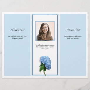 Blue Floral Drei-fach Business Broschüre Foto Flye