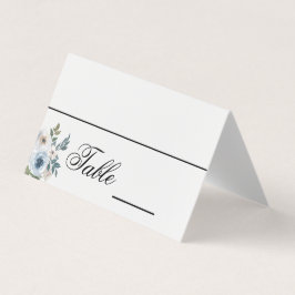 Blue Floral Elegante Hochzeitsnacht Platzkarten
